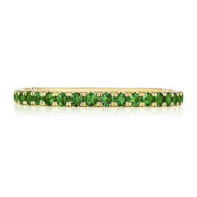 2667BETEMY 18 karat Sculpted Crescent String of Emeralds Ring Wedding Band 