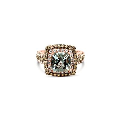 14K Strawberry Gold® Sea Blue Aquamarine® 1 3/4 cts. Ring