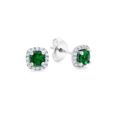 Something Special Emerald and Diamond Stud Earrings