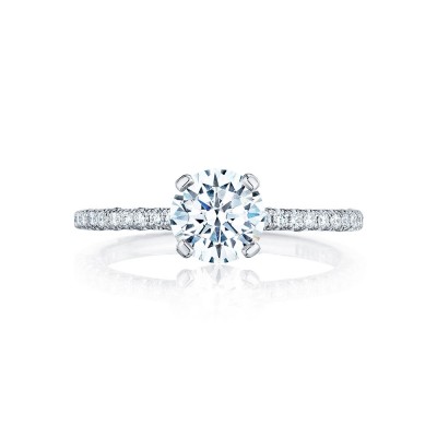 HT254515RD7W 18 Karat Petite Crescent Engagement Ring