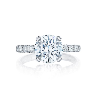HT254525RD8W 18 Karat Petite Crescent Engagement Ring