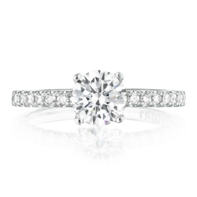 HT2545RD65   Platinum Petite Crescent Engagement Ring