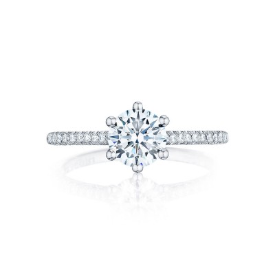 HT254615RD65W 18 Karat Petite Crescent Engagement Ring