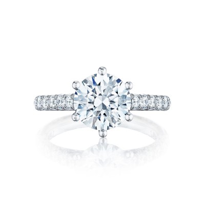 HT254625rd9  Platinum Petite Crescent Engagement Ring