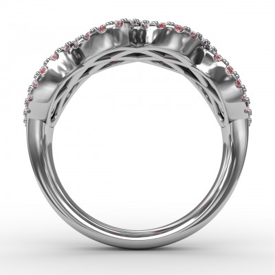 You And Me Ruby and Diamond Interweaving Ring