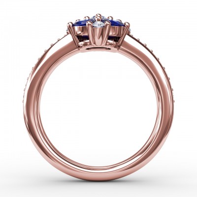 Floral Sapphire and Diamond Ring