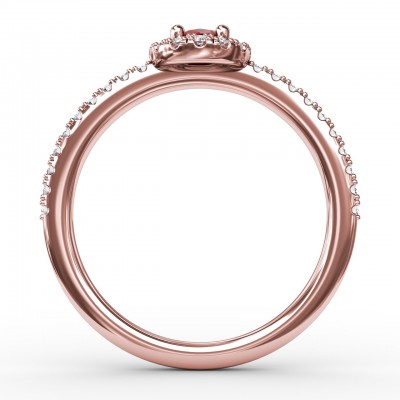 Classic Halo Ruby and Diamond Ring 