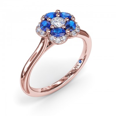 Floral Sapphire and Diamond Ring