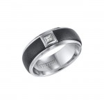 Triton Black And White Tungsten Carbide Men'S Band 22-4328