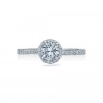 49RDP55 Platinum Tacori Sculpted Crescent Round Bloom Engagement Ring