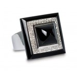 14K Vanilla Gold® Black Agate 10 1/2 cts. Ring