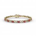 Ruby and Diamond Pear Shape Bracelet