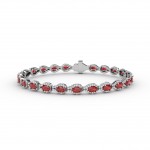 Pear-Shaped Diamond & Ruby Bracelet