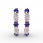 Whimsical Sapphire and Diamond Hoops 