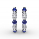 Whimsical Sapphire and Diamond Hoops 