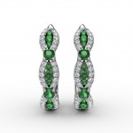 Vintage Emerald and Diamond Hoops 