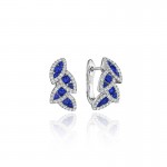 Glam Galore Dramatic Sapphire and Diamond Leaf Earrings