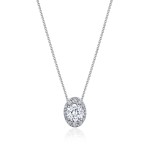 FP811VRDOV65PLT 18 karat Tacori Bloom  17" Horizontal Oval Bloom Diamond Necklace