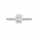 HT254515OV75X55 Platinum Tacori Petite Crescent Engagement Ring