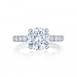 HT254525RD8W 18 Karat Petite Crescent Engagement Ring