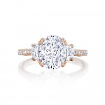 Tacori HT2655OV95X75PK 18k Rose Gold Ladies Engagement Ring