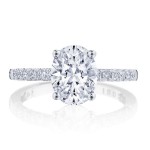 Tacori P1042OV9X7FW14 Karat Coastal Crescent Oval Solitaire Engagement Ring