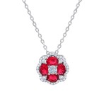 All I Adore Ruby and Diamond Cluster Pendant