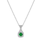Truly Enamored Emerald and Diamond Criss Cross Pendant