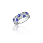Major Moves Sapphire and Diamond Double Row Ring