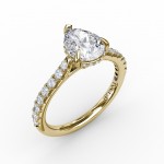 Pear Cut Solitaire With Hidden Halo