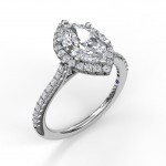 Marquise Diamond With Halo Engagement Ring
