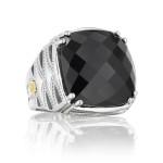Bold Woven Crescent Ring featuring Black Onyx