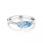 Solitaire Pear-Shaped Ring with Sky Blue Topaz