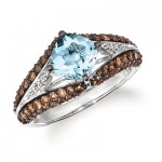 14K Vanilla Gold® Sea Blue Aquamarine® 1 1/4 cts. Ring