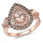 14K Two Tone Gold Peach Morganite™ 1 cts. Ring