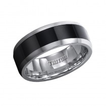 8mm Black Ceramic Inlay Ring