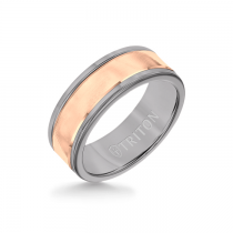 8mm Grey Tungsten Carbide Ring