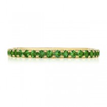 2667B34EMY 18 karat Sculpted Crescent String of Emeralds Ring Wedding Band 