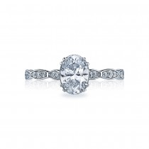 57-2OV75X55 Platinum Tacori Sculpted Crescent Engagement Ring