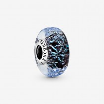 Wavy Dark Blue Murano Glass Ocean Charm