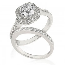 Gottlieb & Sons Engagement Ring Set: Halo Style