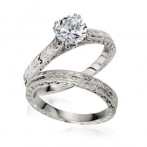 Gottlieb & Sons Hand-Engraved Engagement Ring Set