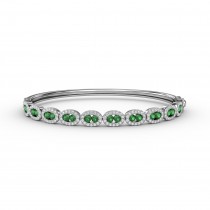 Whimsical Emerald & Diamond Bangle