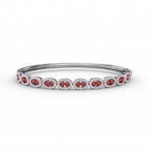 Whimsical Ruby & Diamond Bangle