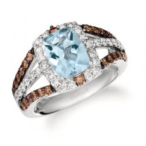 14K Vanilla Gold® Sea Blue Aquamarine® 1 1/2 cts. Ring