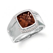 14K Vanilla Gold® Chocolate Quartz® 3 cts. Ring