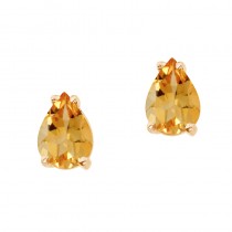 14k Yellow Gold Pear Shaped Citrine Earrings