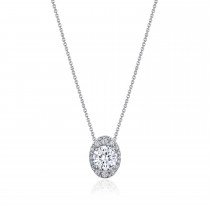 FP811VRDOV65PLT 18 karat Tacori Bloom  17" Horizontal Oval Bloom Diamond Necklace