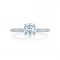 HT254515RD7W 18 Karat Petite Crescent Engagement Ring