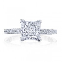 Tacori P1042PR7FW 14 Karat Coastal Crescent Princess Solitaire Engagement Ring